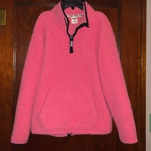 Pink Sherpa quarter zip